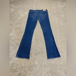 y2k grunge vtg streetwear Hollister cali flare jeans 5R low rise dark wash blue